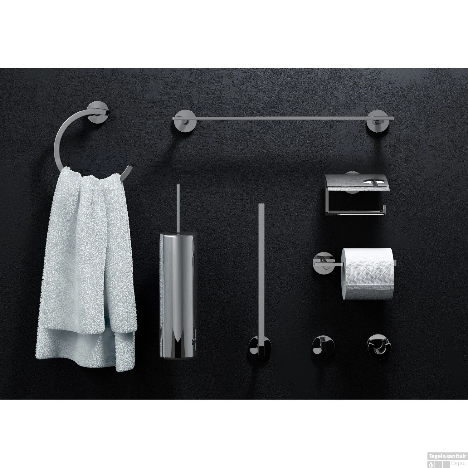 Kledinghaak Clou Flat Set 2st Rond Chroom 8 Kledinghaak Clou Flat Set 2st Rond Chroom - Afbeelding 6