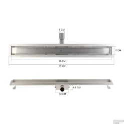 Mat Zwarte RVS Douchegoot Flens Met Uitneembaar Sifon 90x7cm 6,7cm Diep MAT ZWART ROOSTER -Goedkope Stijl Baden Winkel flens design rooster 90cm mat wit tech 2