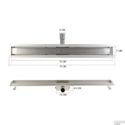 Mat Zwarte RVS Douchegoot Flens Met Uitneembaar Sifon 70x7cm 6,7cm Diep MAT ZWART ROOSTER 16 Mat Zwarte RVS Douchegoot Flens Met Uitneembaar Sifon 70x7cm 6,7cm Diep MAT ZWART ROOSTER -Goedkope Stijl Baden Winkel flens design rooster mat zwart 70cm tech