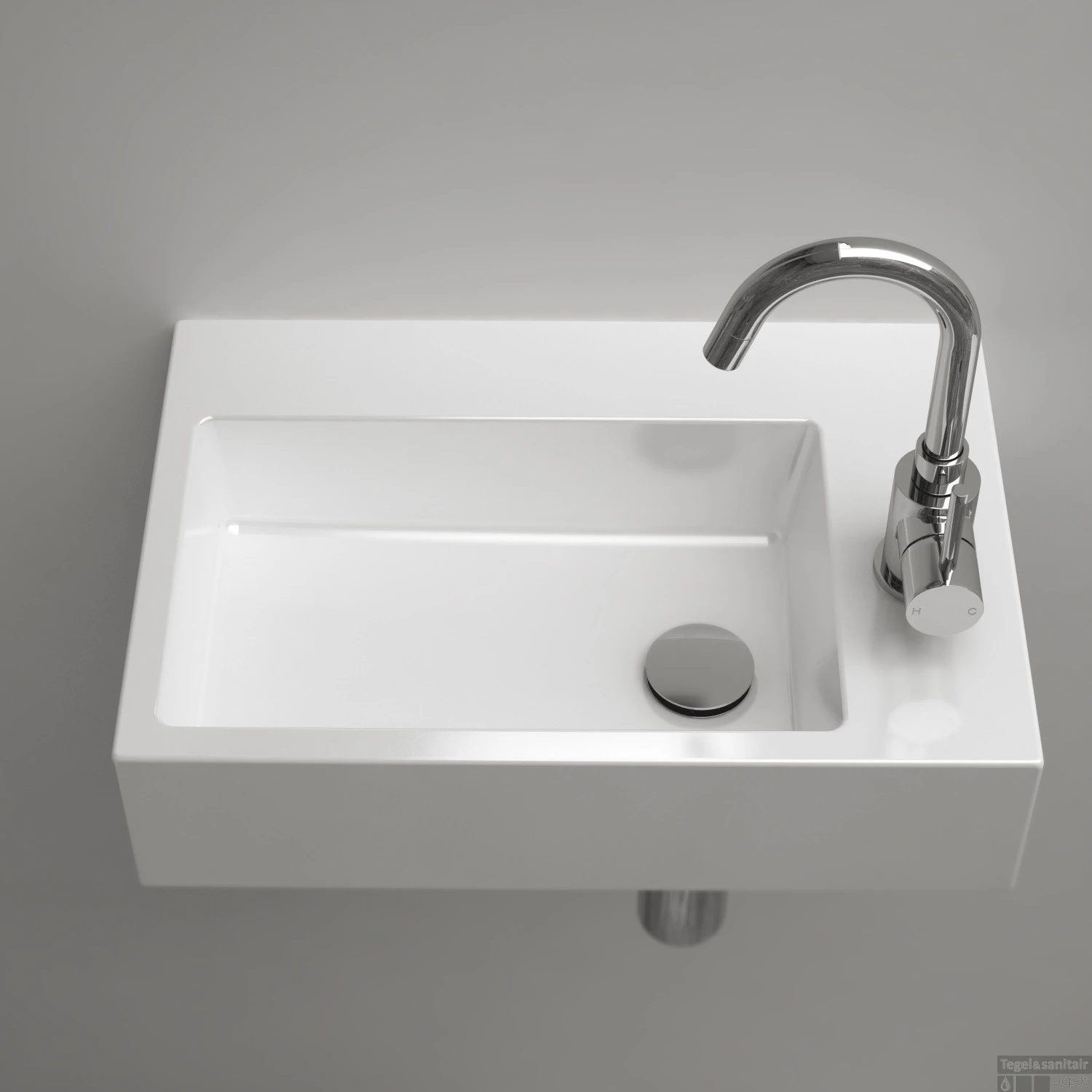 Fontein Clou Flush 2 Plus 42.5x29x10.5cm Aluite Mat Wit (Met Voorbewerkt Kraangat Rechts) 7 Fontein Clou Flush 2 Plus 42.5x29x10.5cm Aluite Mat Wit (Met Voorbewerkt Kraangat Rechts) - Afbeelding 5