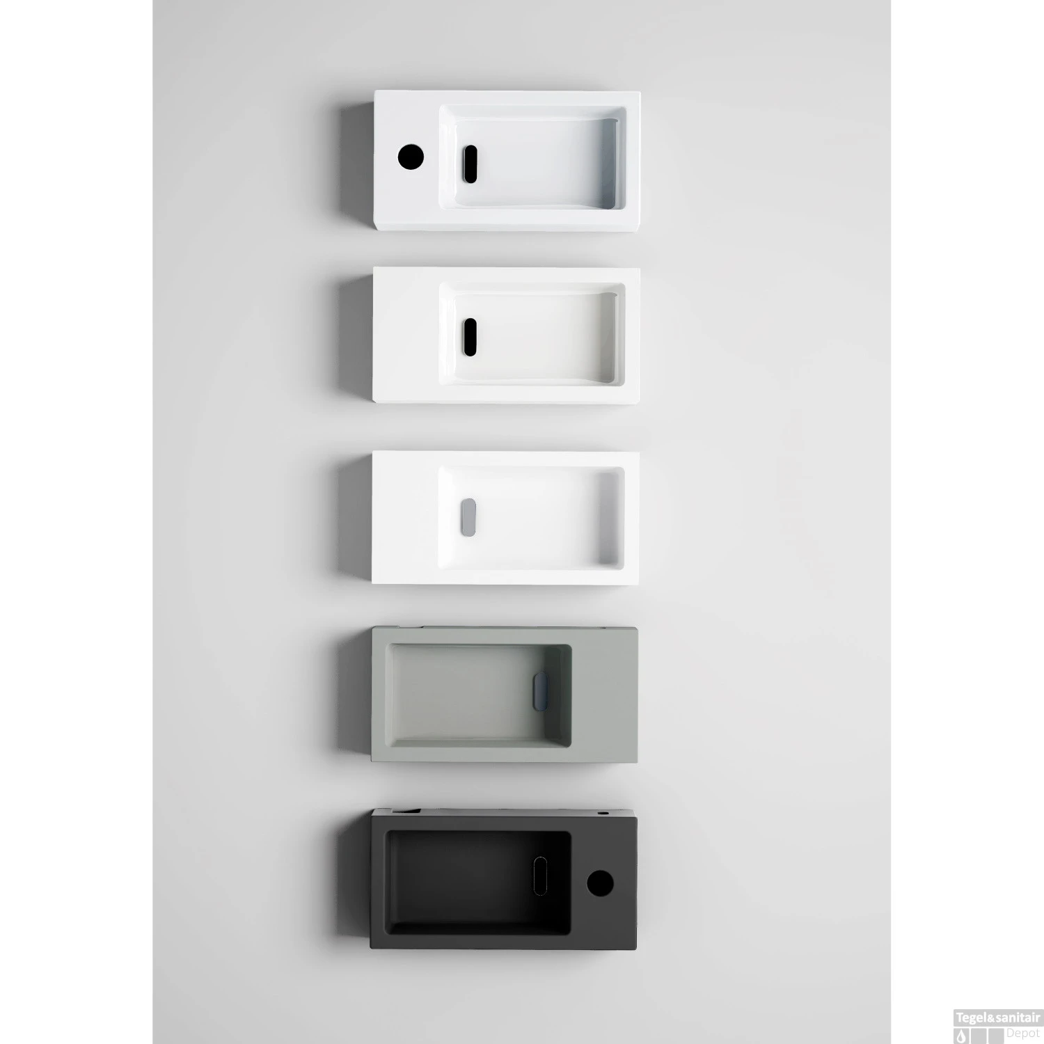 Fontein Clou Flush 3 36x18x9cm Rechts Keramiek Glans Wit (Zonder Kraangat) 6 Fontein Clou Flush 3 36x18x9cm Rechts Keramiek Glans Wit (Zonder Kraangat) - Afbeelding 4