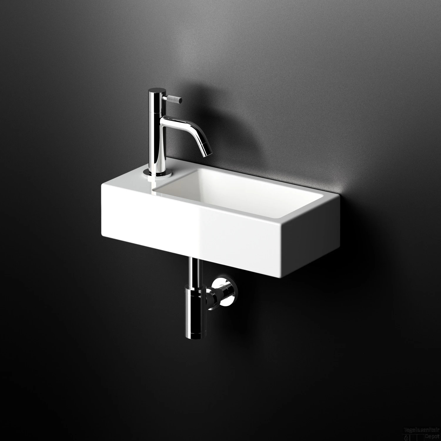 Fontein Clou Flush 3 36x18x9cm Keramiek Glans Wit (Met Kraangat Links) 10 Fontein Clou Flush 3 36x18x9cm Keramiek Glans Wit (Met Kraangat Links) - Afbeelding 8