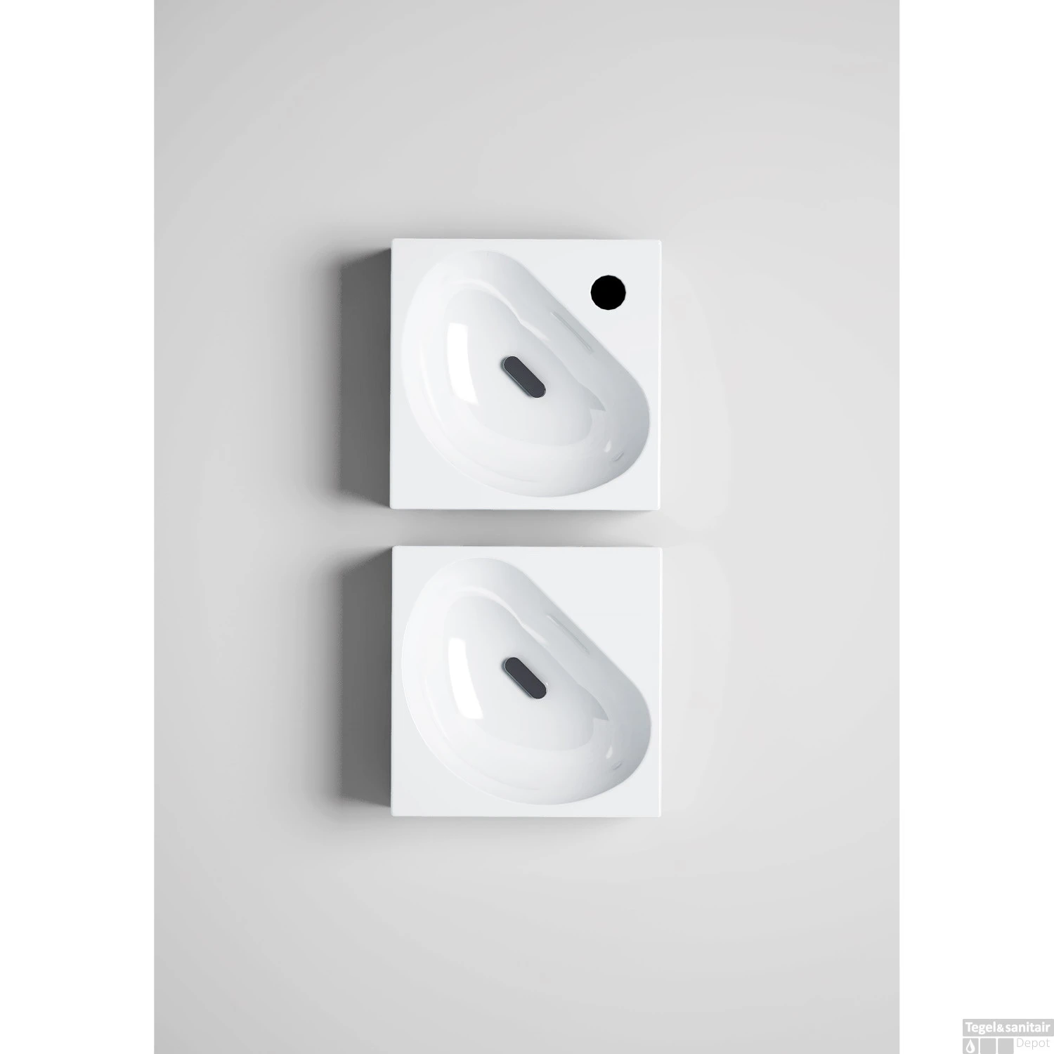 Hoekfontein Clou Flush 5 27x27x10cm Keramiek Glans Wit (Zonder Kraangat) 6 Hoekfontein Clou Flush 5 27x27x10cm Keramiek Glans Wit (Zonder Kraangat) - Afbeelding 4