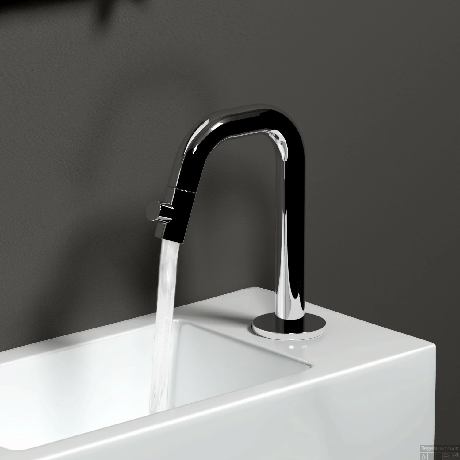 Fontein Clou Flush 3 36x18x9cm Keramiek Glans Wit (Met Kraangat Links) 7 Fontein Clou Flush 3 36x18x9cm Keramiek Glans Wit (Met Kraangat Links) - Afbeelding 5