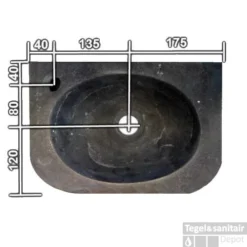 Natuursteen Fontein Flow 35x24x10cm (kraangat Links) -Goedkope Stijl Baden Winkel fontein sanilux flow links 11045l tech