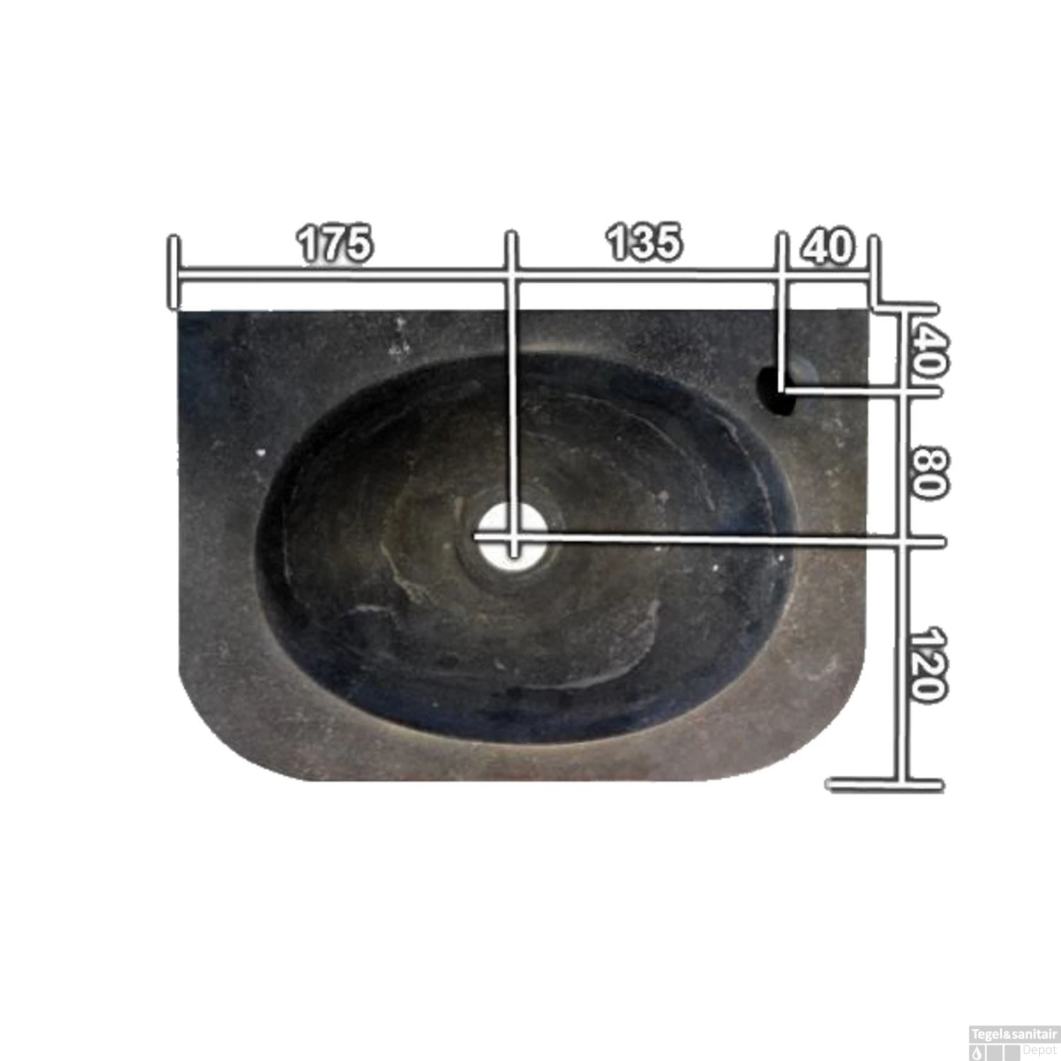 Natuursteen Fontein Flow 35x24x10cm (kraangat Rechts) 5 Natuursteen Fontein Flow 35x24x10cm (kraangat Rechts) - Afbeelding 3
