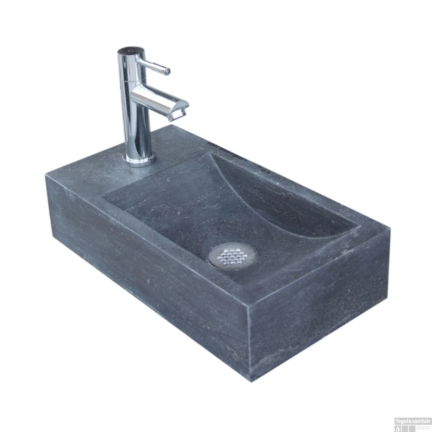 Natuursteen Fontein Recto 40x22x10cm (kraangat Links) 3 Natuursteen Fontein Recto 40x22x10cm (kraangat Links)