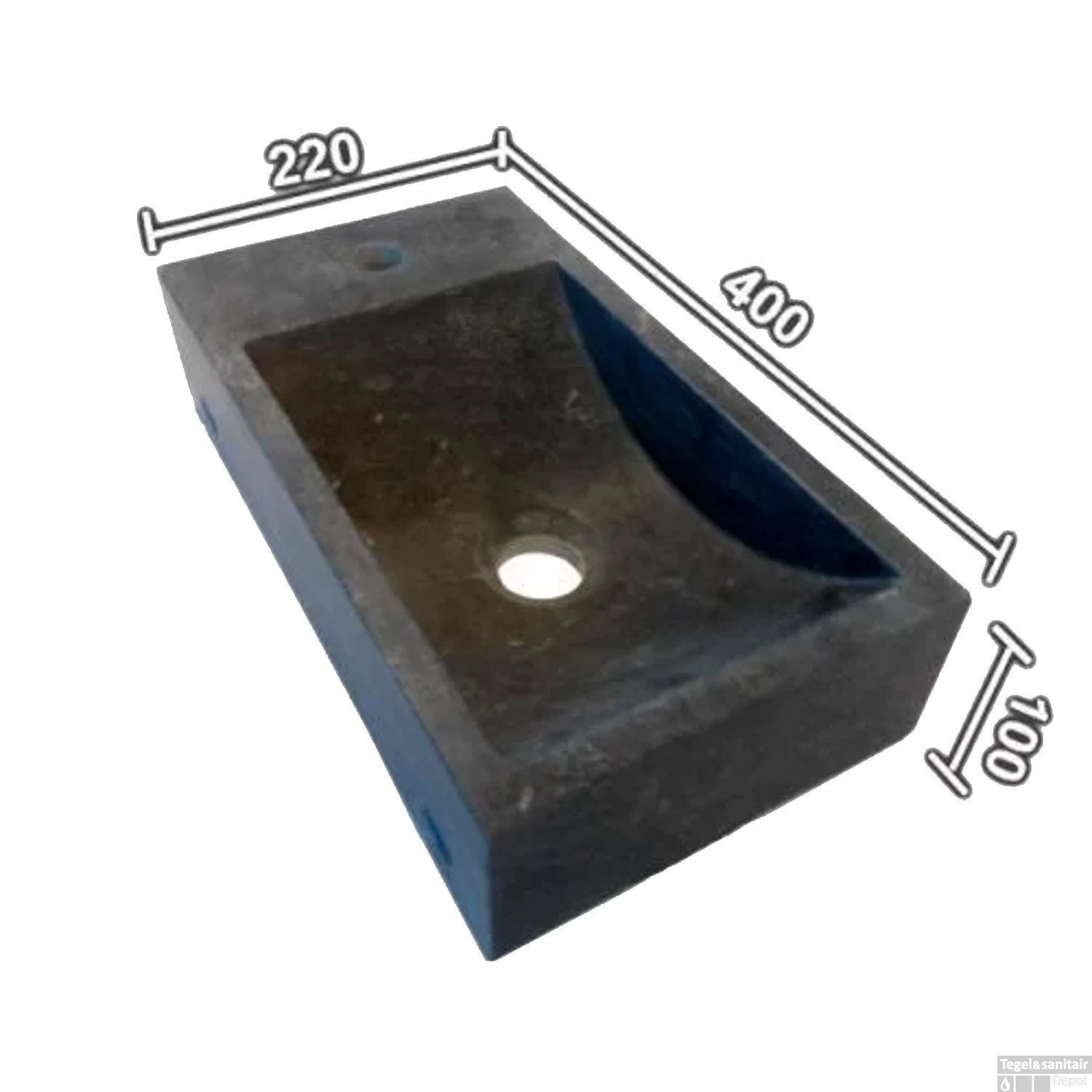 Natuursteen Fontein Wiesbaden Recto 40x22x10cm (kraangat Recht) 4 Natuursteen Fontein Wiesbaden Recto 40x22x10cm (kraangat Recht) - Afbeelding 2