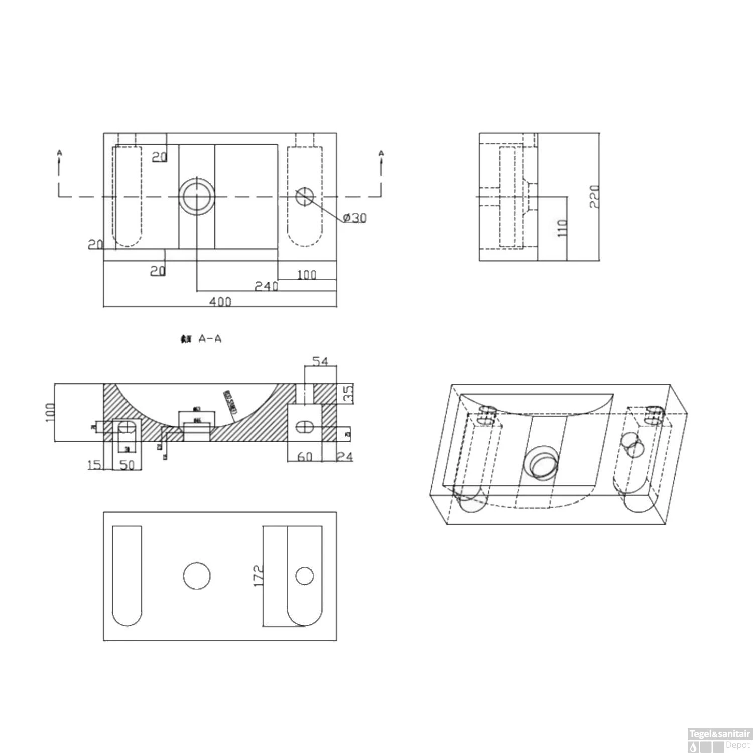 Natuursteen Fontein Wiesbaden Recto 40x22x10cm (kraangat Recht) 5 Natuursteen Fontein Wiesbaden Recto 40x22x10cm (kraangat Recht) - Afbeelding 3