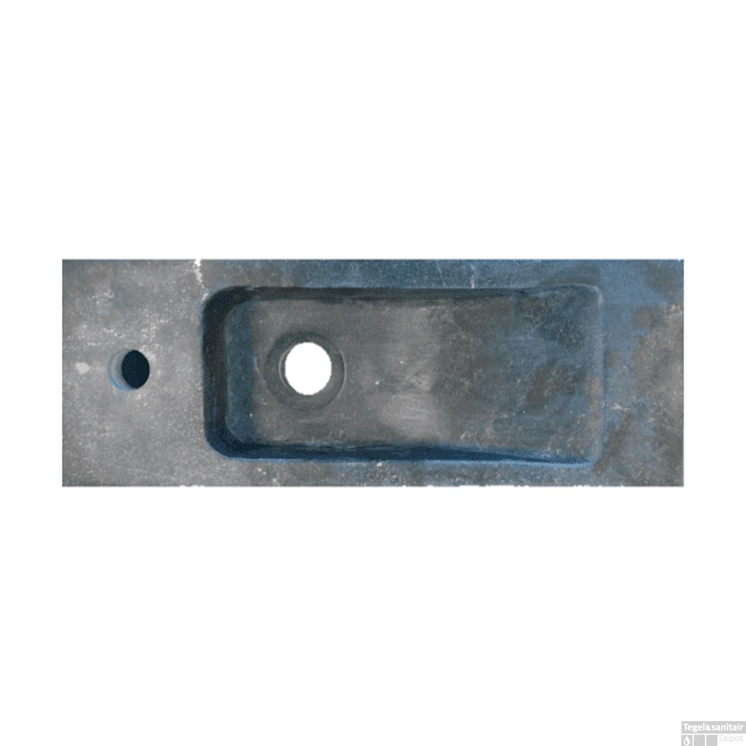 Natuursteen Fontein Slim 45x17x10cm (kraangat Links) 4 Natuursteen Fontein Slim 45x17x10cm (kraangat Links) - Afbeelding 2