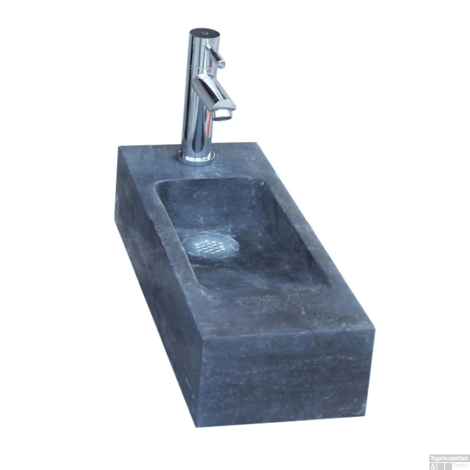 Natuursteen Fontein Slim 45x17x10cm (kraangat Rechts) 3 Natuursteen Fontein Slim 45x17x10cm (kraangat Rechts)