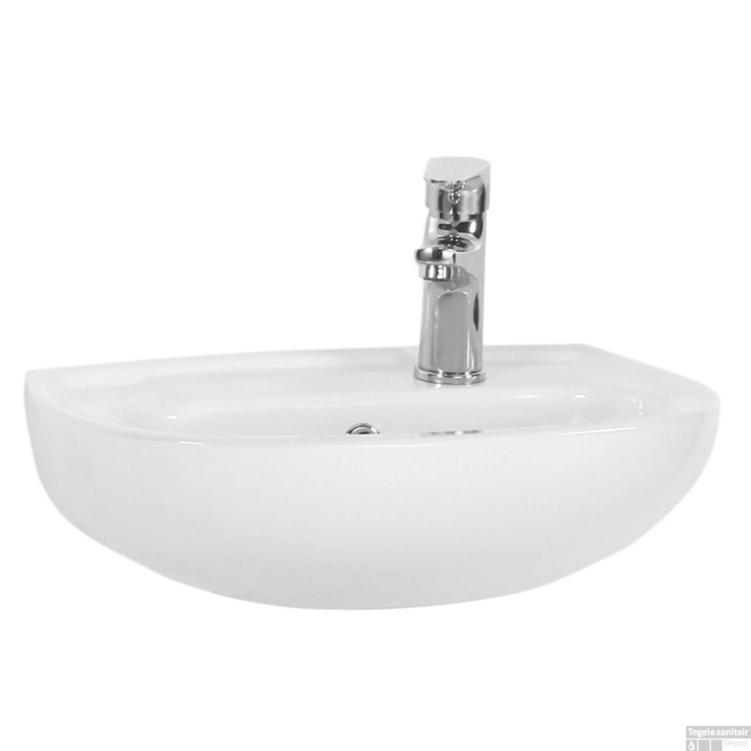 Fontein Boss & Wessing 45x30 Cm Keramiek Wit Met Kraangat Rechts 4 Fontein Boss & Wessing 45x30 Cm Keramiek Wit Met Kraangat Rechts - Afbeelding 2