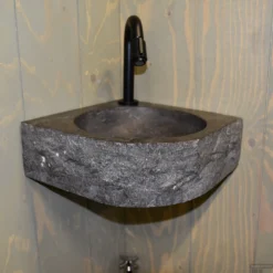 Fontein Boss & Wessing Hoekbevestiging 30x30x10 Cm Natuursteen Antraciet