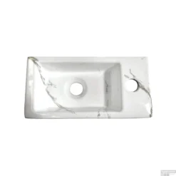 Fontein Boss & Wessing Marmerlook Rechts 36x18x9 Cm Keramiek Wit