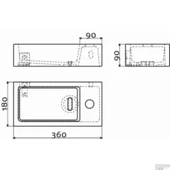 Fontein Clou Flush 3 36x18x9cm Keramiek Glans Wit (Met Kraangat Rechts) -Goedkope Stijl Baden Winkel fontein clou flush 3 36x18x9cm keramiek glans wit met kraangat rechts tech
