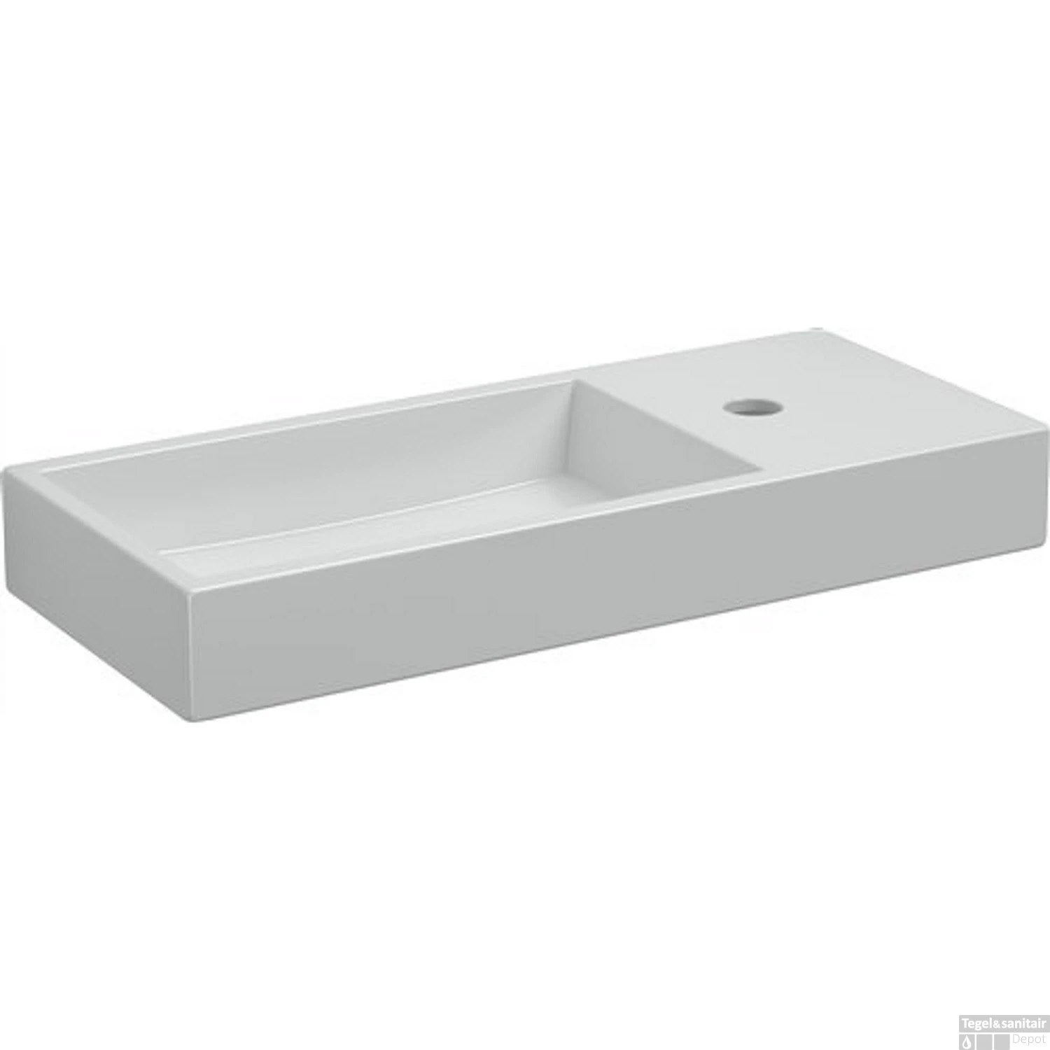 Fontein Clou Mini Wash Me Plus 56x24x7.5cm Keramiek Glans Wit (Met Kraangat Rechts) - Afbeelding 2