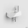 Fontein Clou New Flush 3 Inclusief Afvoerplug 35x18x10cm Wit Keramiek (Met Kraangat)