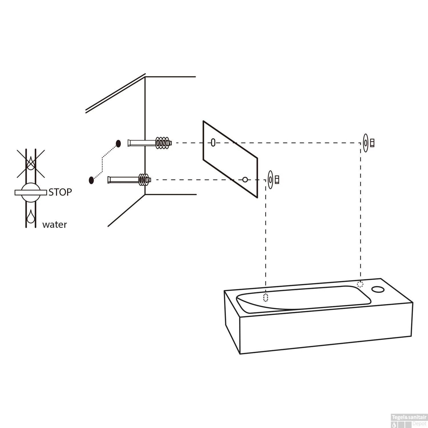 Fontein Differnz Doni 36x16x8cm Donker Beton 5 Fontein Differnz Doni 36x16x8cm Donker Beton - Afbeelding 3