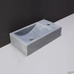 Fontein Forzalaqua Venetia Cloudy Marmer Gezoet Met Kraangat Rechts 40x22x10 Cm