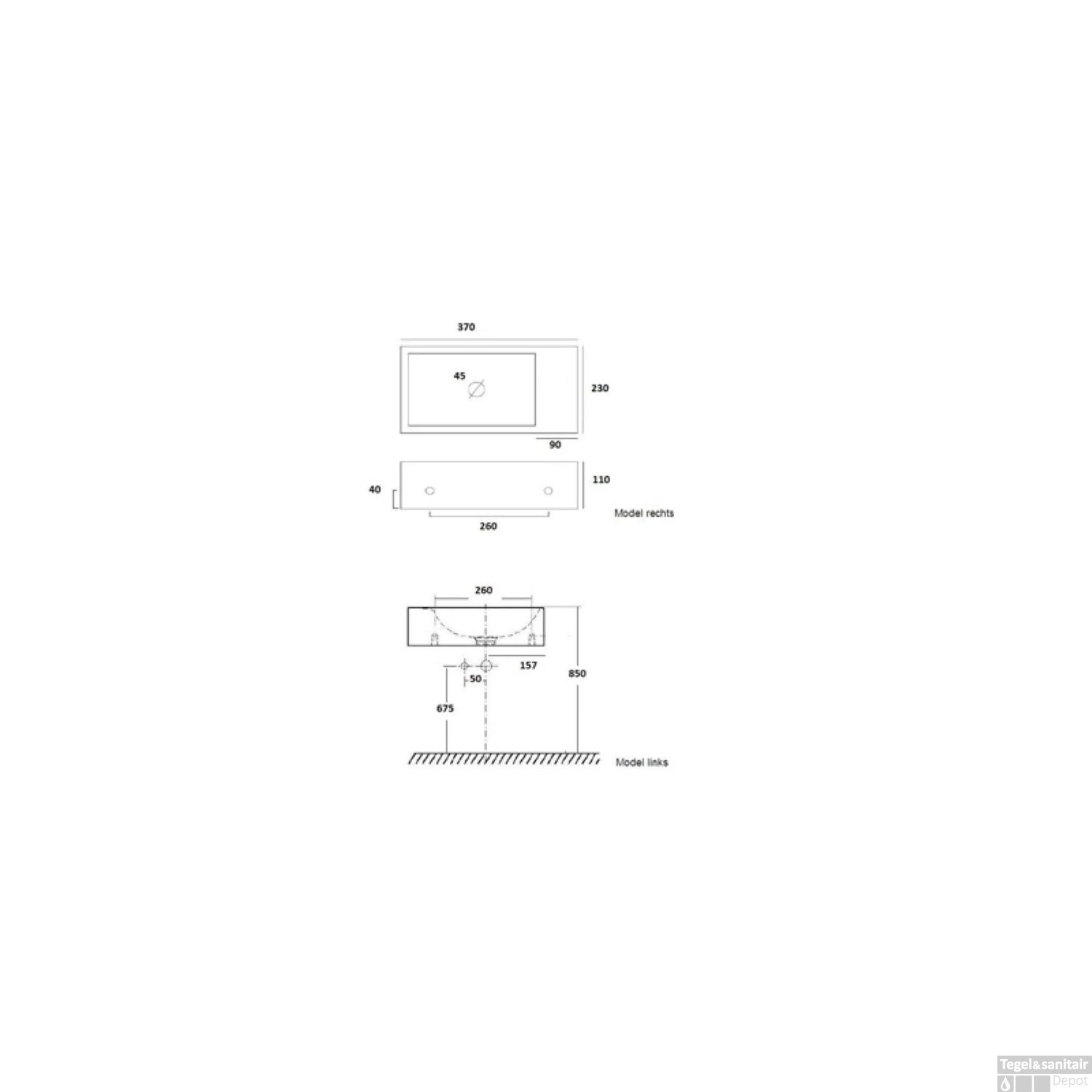 Fontein Plieger Houston 37x23x11cm Bak Links Zonder Kraangat Wit 4 Fontein Plieger Houston 37x23x11cm Bak Links Zonder Kraangat Wit - Afbeelding 2
