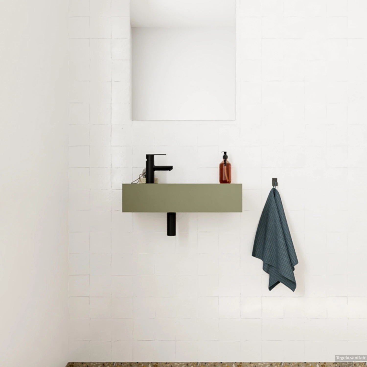 Fontein Salenzi Arro 50x26 Cm Mat Legergroen Links 5 Fontein Salenzi Arro 50x26 Cm Mat Legergroen Links - Afbeelding 3