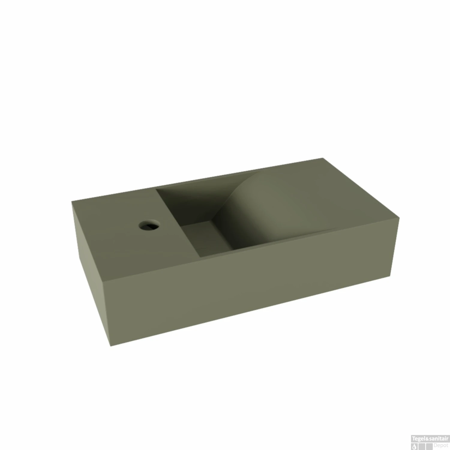 Fontein Salenzi Arro 50x26 Cm Mat Legergroen Links 6 Fontein Salenzi Arro 50x26 Cm Mat Legergroen Links - Afbeelding 4