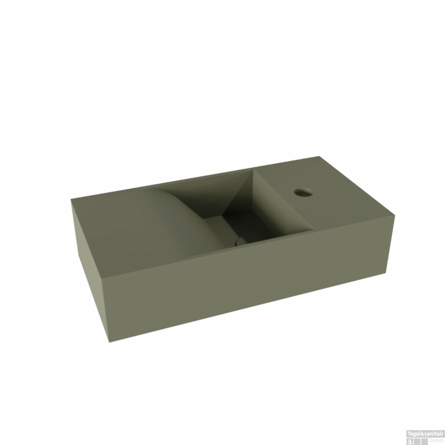 Fontein Salenzi Arro 50x26 Cm Mat Legergroen Rechts 6 Fontein Salenzi Arro 50x26 Cm Mat Legergroen Rechts - Afbeelding 4