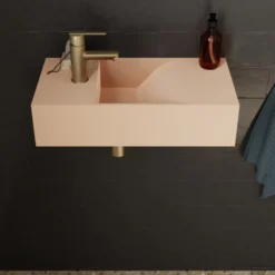 Fontein Salenzi Arro 50x26 Cm Mat Roze Links -Goedkope Stijl Baden Winkel fontein salenzi arro 50x26 cm mat roze links 3