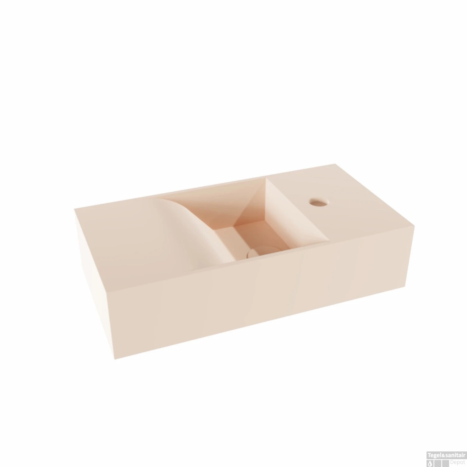 Fontein Salenzi Arro 50x26 Cm Mat Roze Rechts 6 Fontein Salenzi Arro 50x26 Cm Mat Roze Rechts - Afbeelding 4