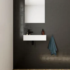 Fontein Salenzi Arro 50x26 Cm Mat Wit Links -Goedkope Stijl Baden Winkel fontein salenzi arro 50x26 cm mat wit links 3