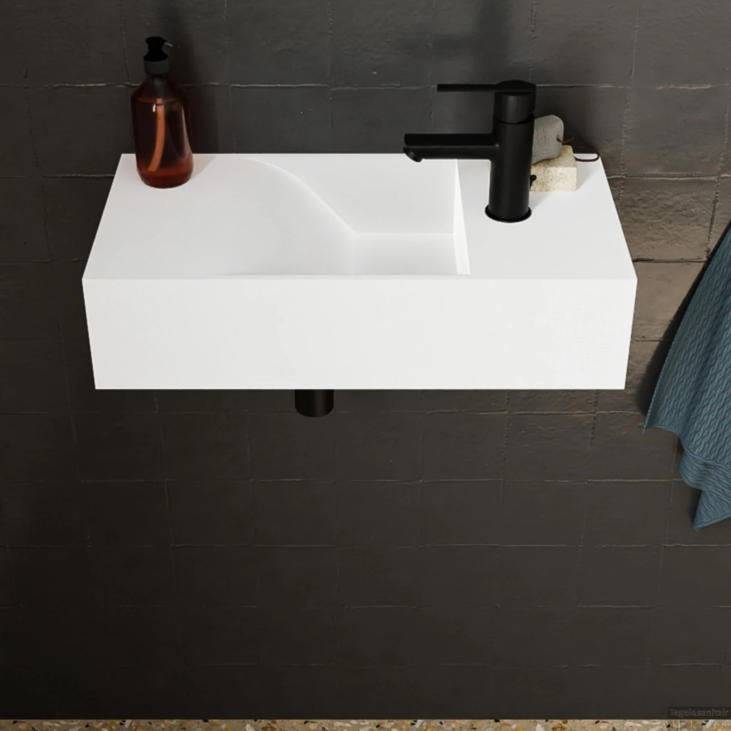 Fontein Salenzi Arro 50x26 Cm Mat Wit Rechts 4 Fontein Salenzi Arro 50x26 Cm Mat Wit Rechts - Afbeelding 2