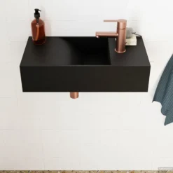 Fontein Salenzi Arro 50x26 Cm Mat Zwart Rechts -Goedkope Stijl Baden Winkel fontein salenzi arro 50x26 cm mat zwart rechts 3