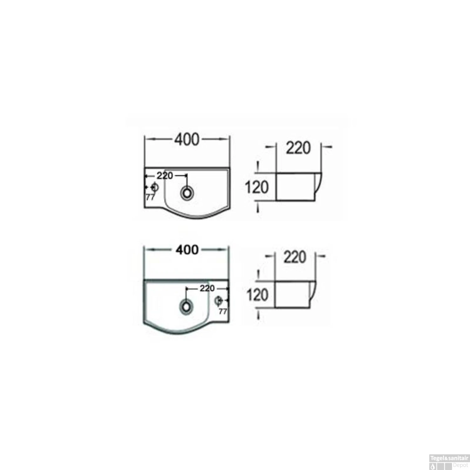 Fontein Sanilux Bee Rechthoek Keramiek Met Overloop 40x22x12,5 Cm Links - Afbeelding 3