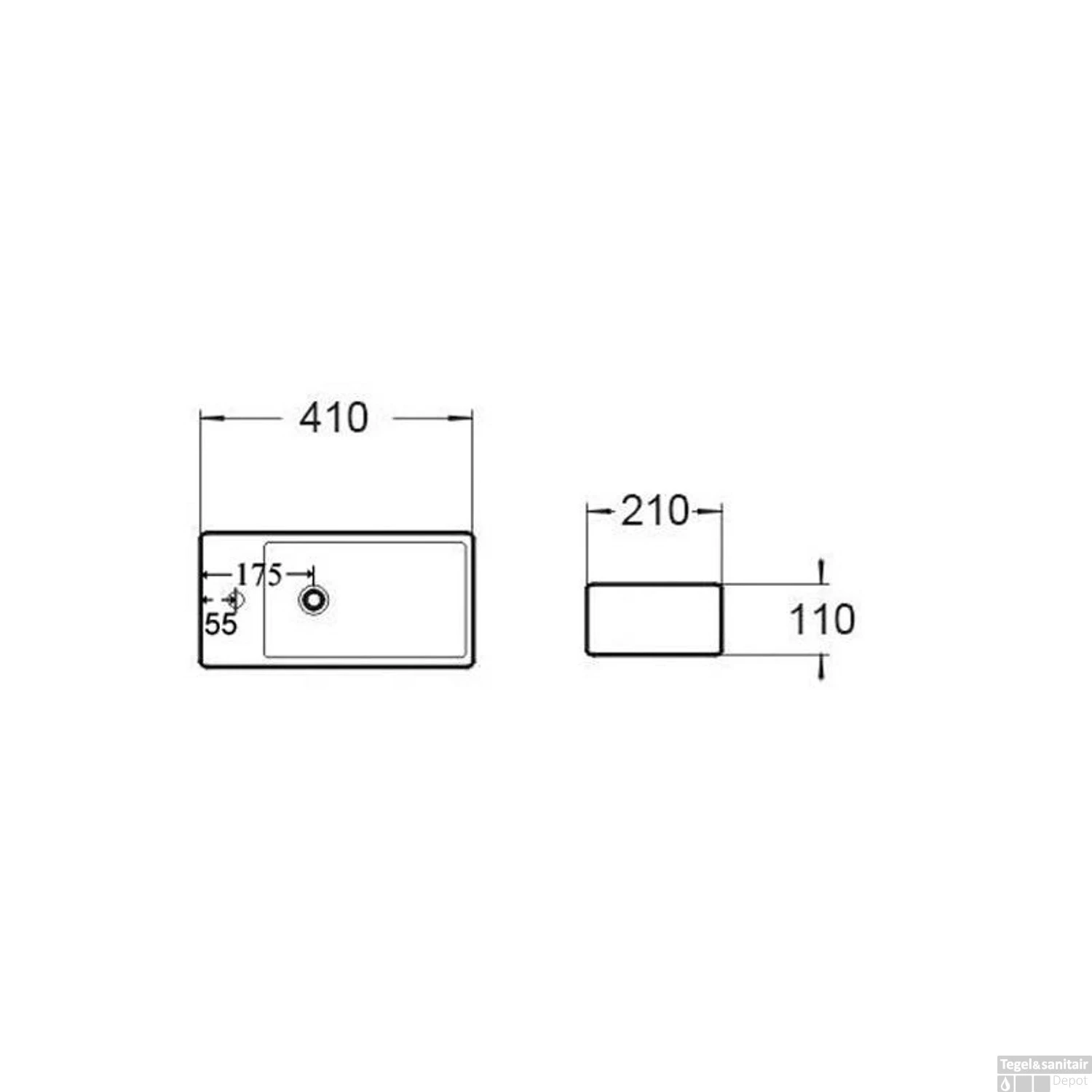 Fontein Sanilux Pax 40.5x20x10.5cm Keramiek Wit (Kraangat Rechts) 4 Fontein Sanilux Pax 40.5x20x10.5cm Keramiek Wit (Kraangat Rechts) - Afbeelding 2