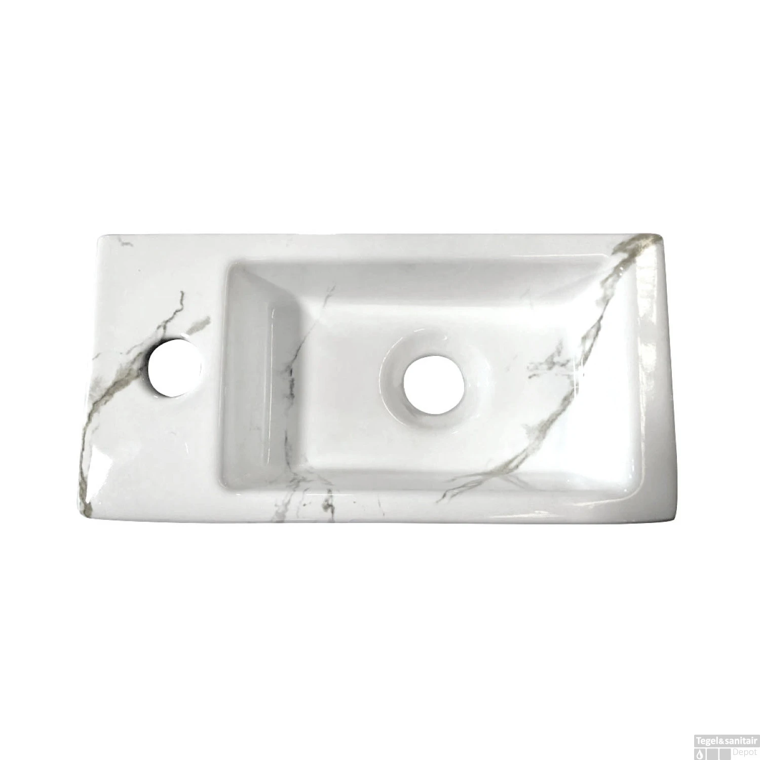 Fontein Wiesbaden Mini-Rhea Links 360x180x90 Keramiek Carrara 3 Fontein Wiesbaden Mini-Rhea Links 360x180x90 Keramiek Carrara