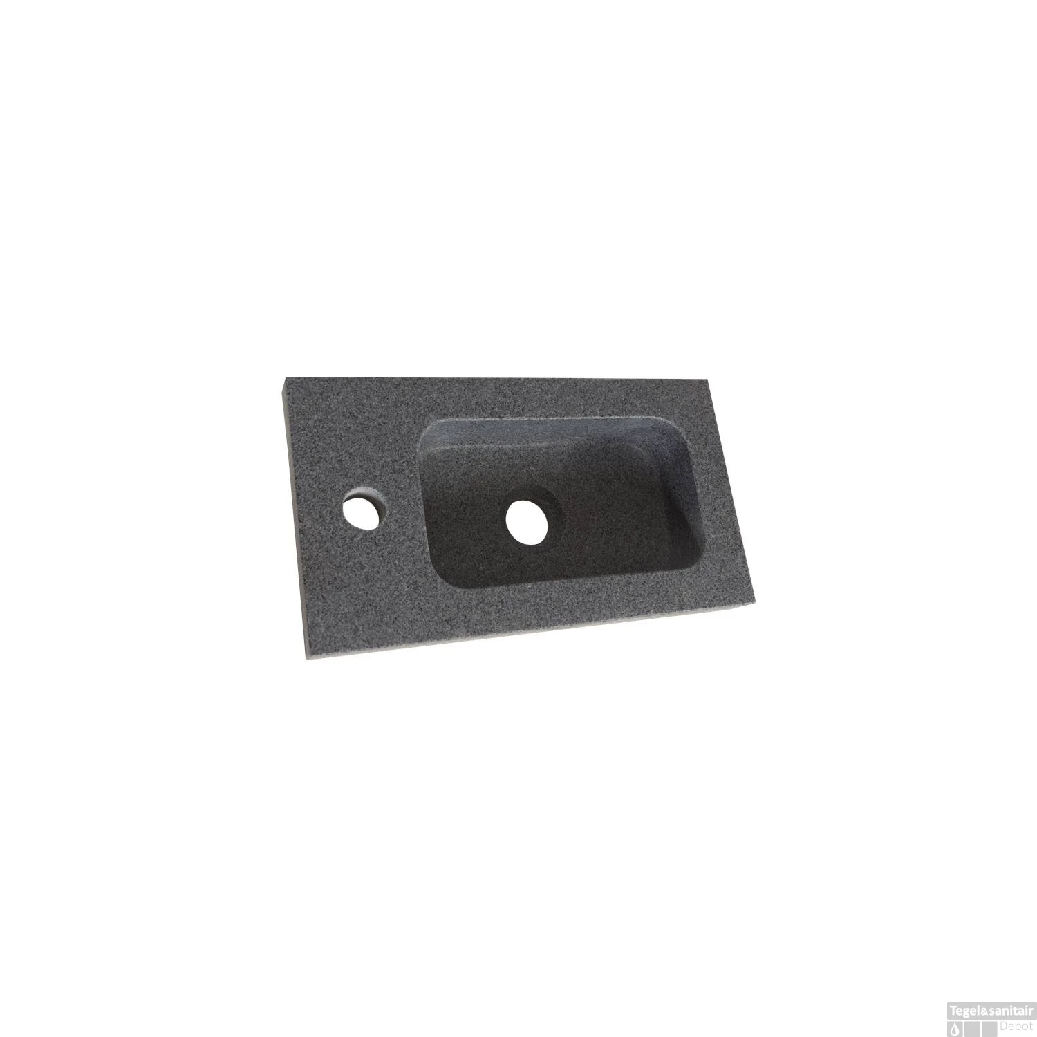 Fonteinbakje Grey Stone Exclusive Line 40cm Natuursteen 1 Kraangat