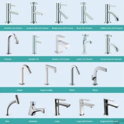 FonteinPack Trim Mini Keramiek 38x14x8 Cm Rechts Chroom (Keuze Uit 20 Kranen) -Goedkope Stijl Baden Winkel fonteinkraansets chroom tegeldepot 1 25