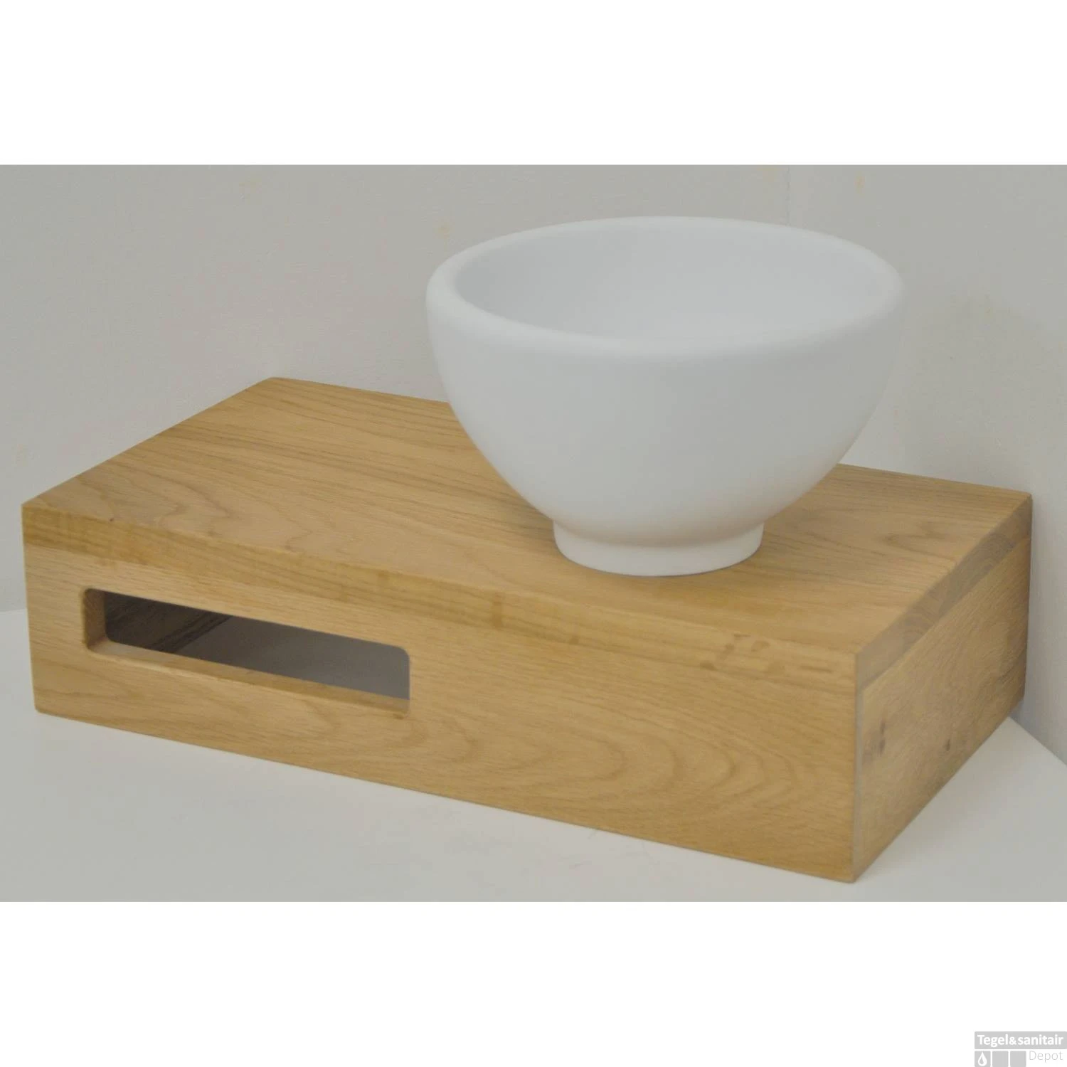 Fonteinplank Wiesbaden Oak Planchet 40x21x10 Cm Rechts 4 Fonteinplank Wiesbaden Oak Planchet 40x21x10 Cm Rechts - Afbeelding 2