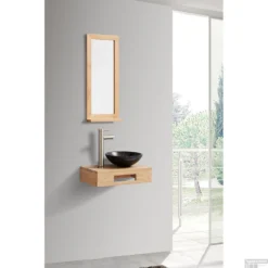 Fonteinplank Casajoy Eiken 61x32x11cm Met Waskom Graniet