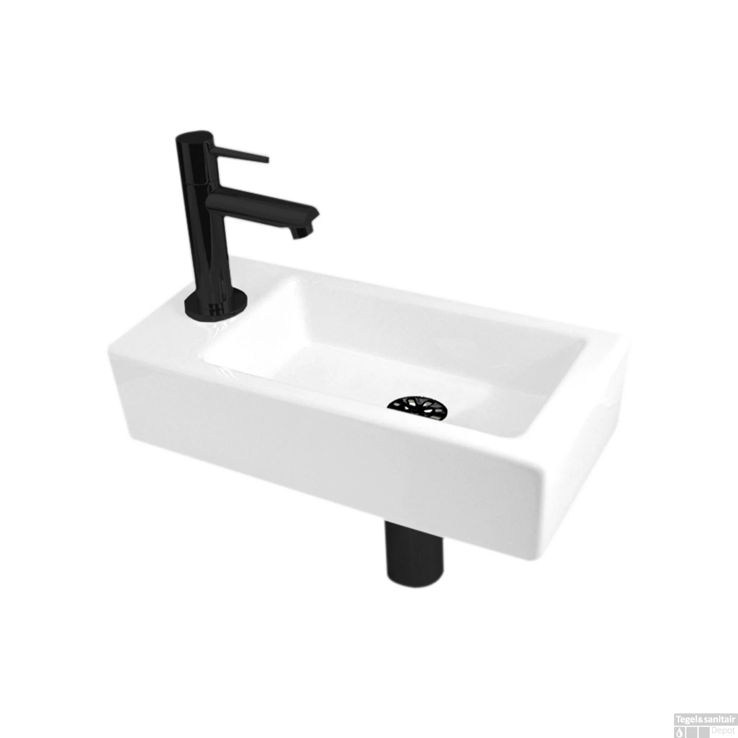 Fonteinset Best Design Mini Block One Pack Links 36x18cm Mat Zwart 3 Fonteinset Best Design Mini Block One Pack Links 36x18cm Mat Zwart