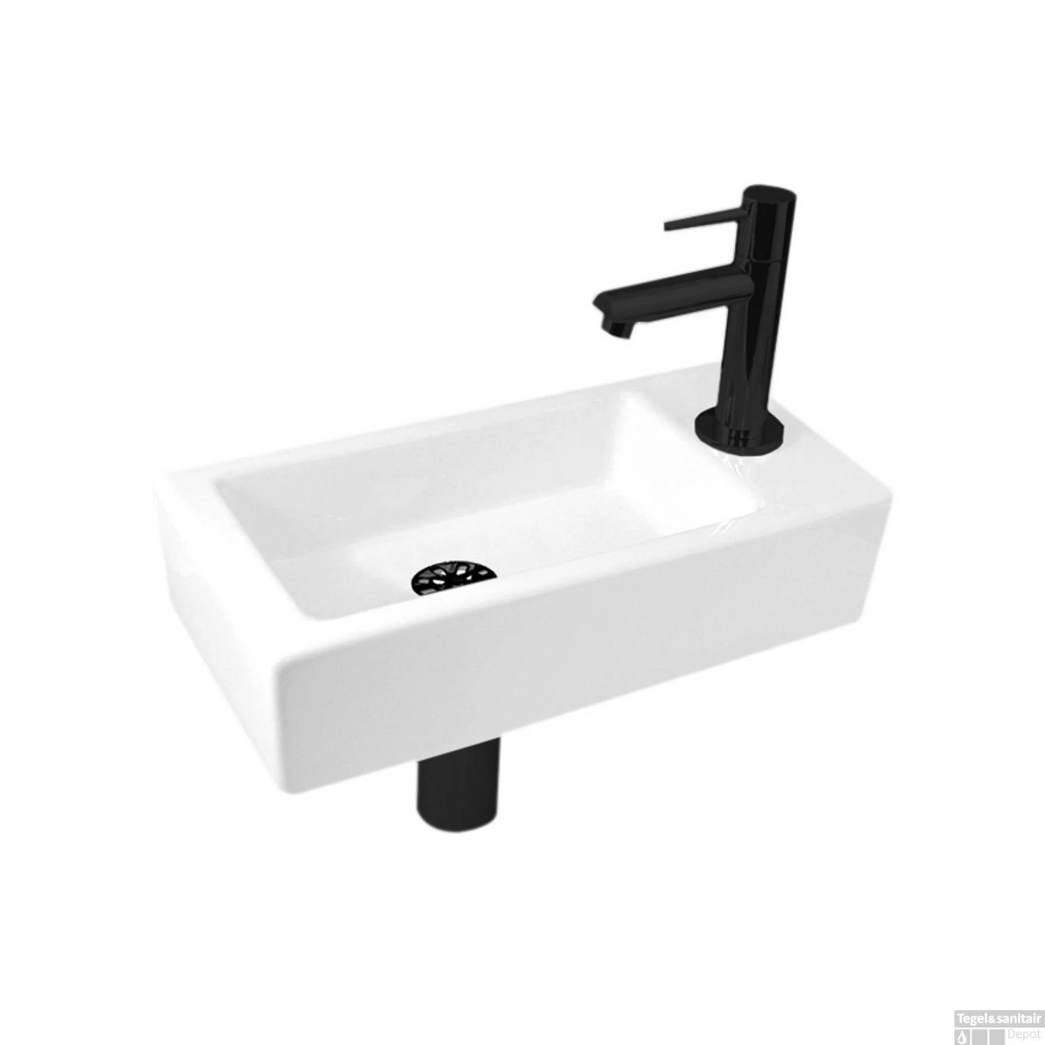 Fonteinset Best Design Mini Block One Pack Rechts 36x18cm Mat Zwart