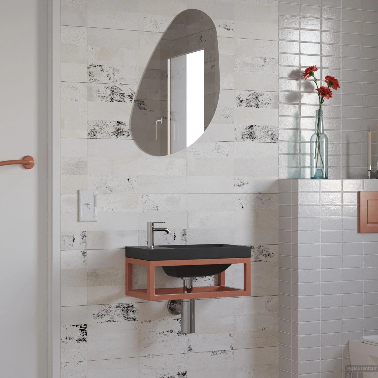 Fonteinset Boss & Wessing Paris 40x22 Cm Met Mat Zwart Fontein Mat Koper 6 Fonteinset Boss & Wessing Paris 40x22 Cm Met Mat Zwart Fontein Mat Koper - Afbeelding 4