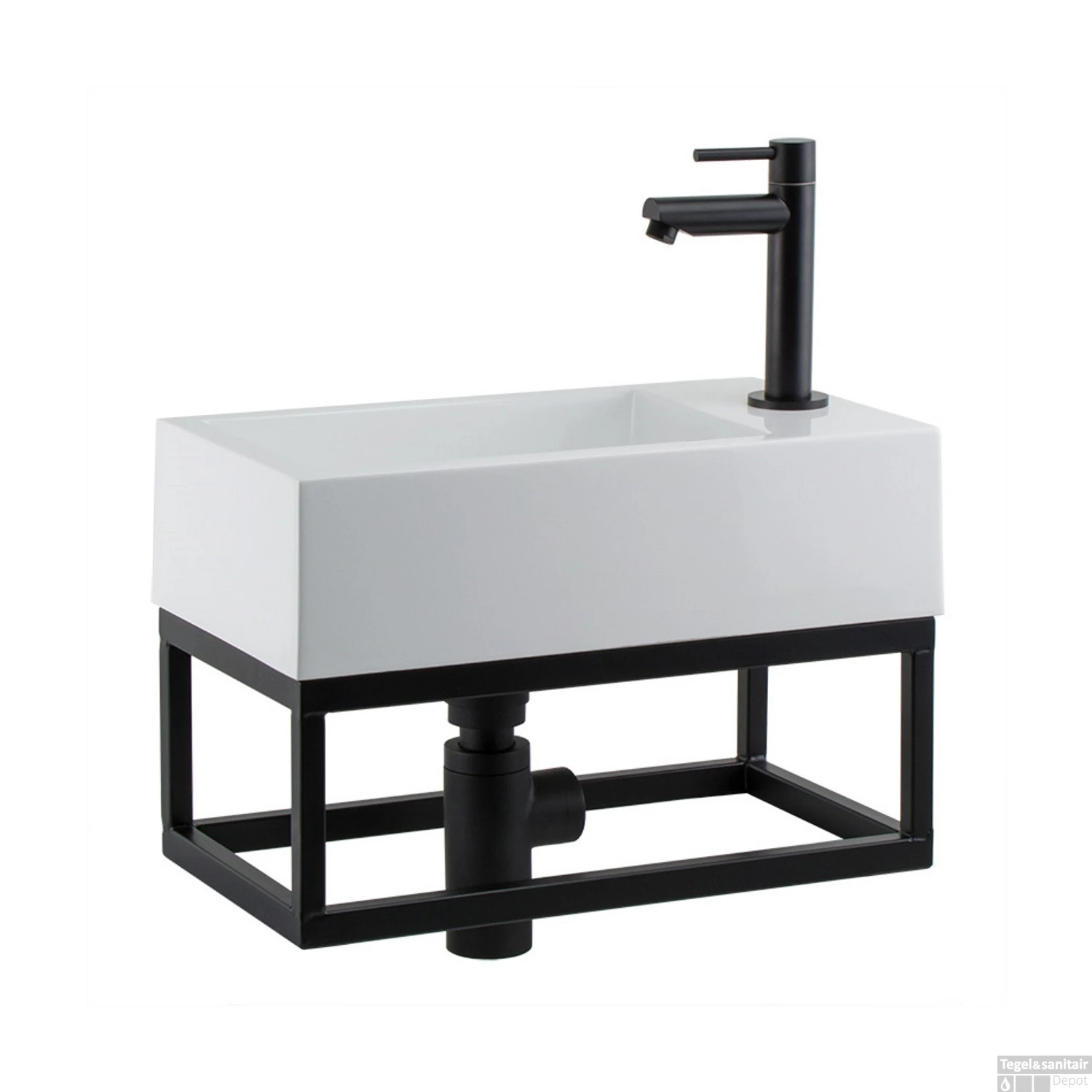 Fonteinset BWS Solid Black 40x22x10 Cm Met Mat Zwart Frame (kraangat Rechts, Exclusief Kraan) 3 Fonteinset BWS Solid Black 40x22x10 Cm Met Mat Zwart Frame (kraangat Rechts, Exclusief Kraan)