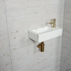 Fonteinset Carrara Marmerlook Wiesbaden Color Messing Goud (kraangat Rechts) 19 Fonteinset Carrara Marmerlook Wiesbaden Color Messing Goud (kraangat Rechts) -Goedkope Stijl Baden Winkel fonteinset carrara marmerlook wiesbaden color 2