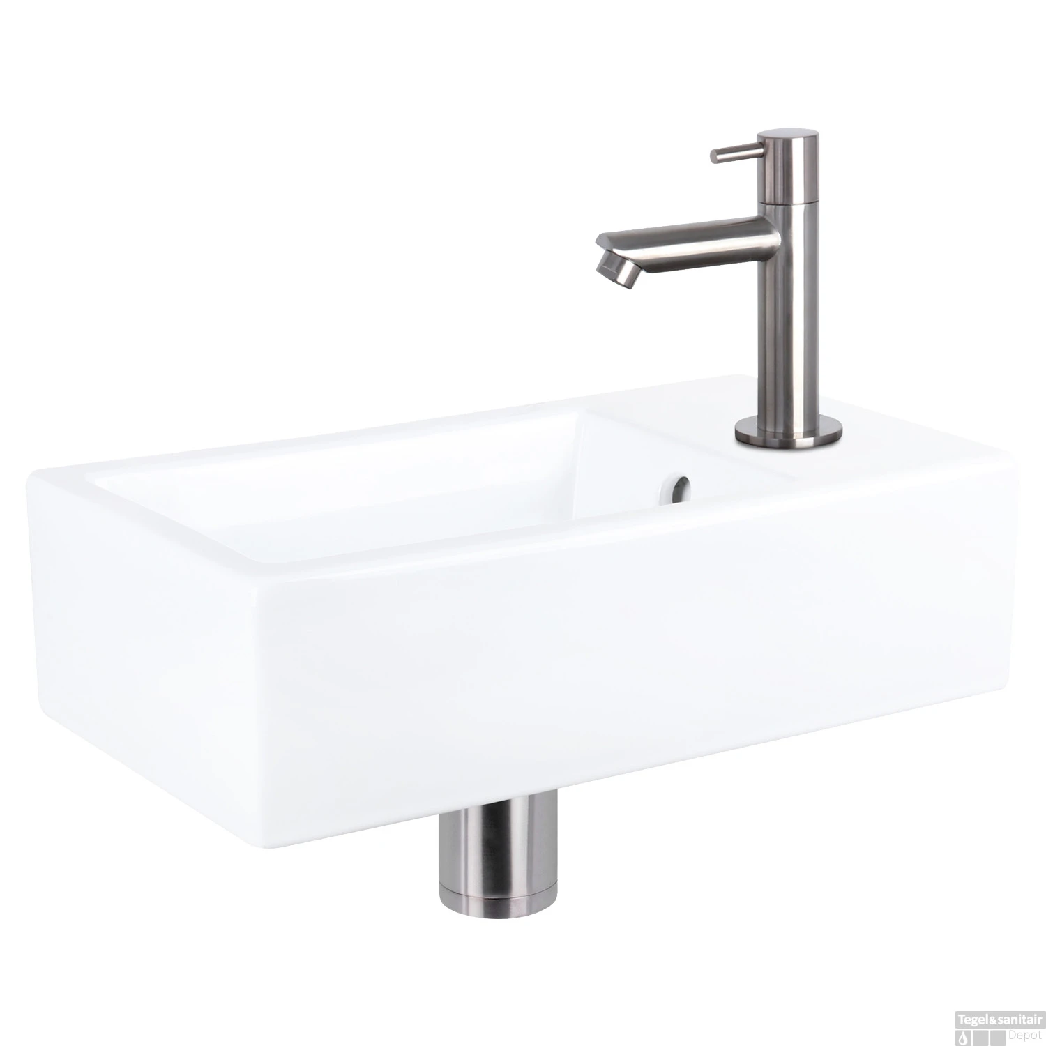 Fonteinset Differnz Force Keramiek 40x22x11.5 Cm Wit Met Rechte Kraan Mat Chroom 3 Fonteinset Differnz Force Keramiek 40x22x11.5 Cm Wit Met Rechte Kraan Mat Chroom