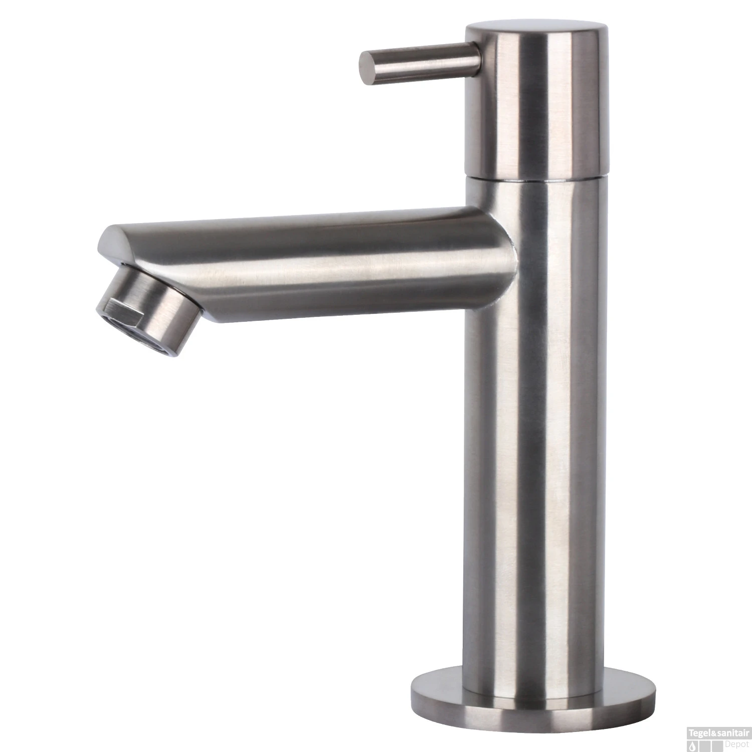 Fonteinset Differnz Force Keramiek En Handoekrek 40x22x11.5 Cm Wit Met Rechte Kraan Mat Chroom - Afbeelding 2