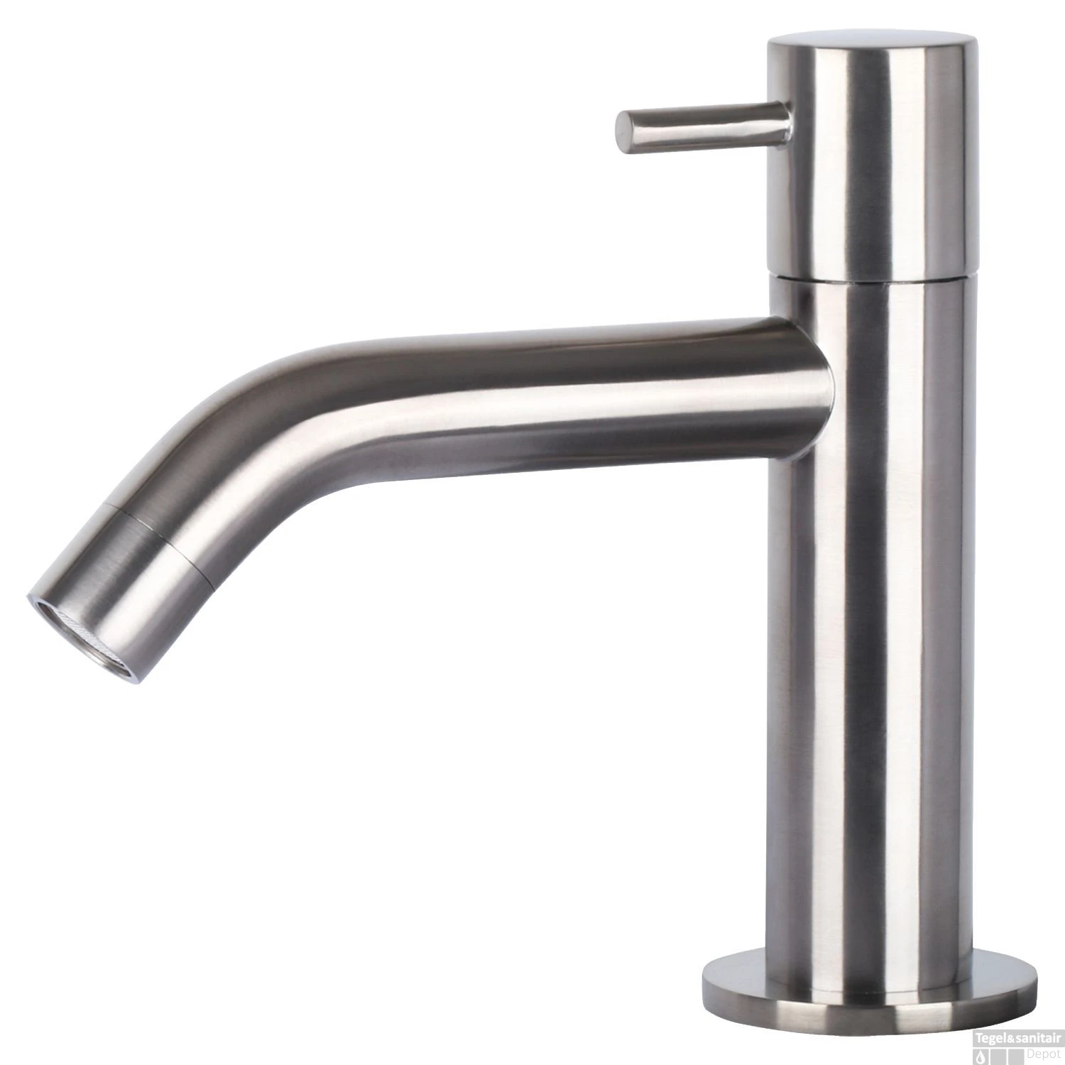 Fonteinset Differnz Ribble Natuursteen 38x18x8 Cm Zwart Met Gebogen Kraan Mat Chroom - Afbeelding 2