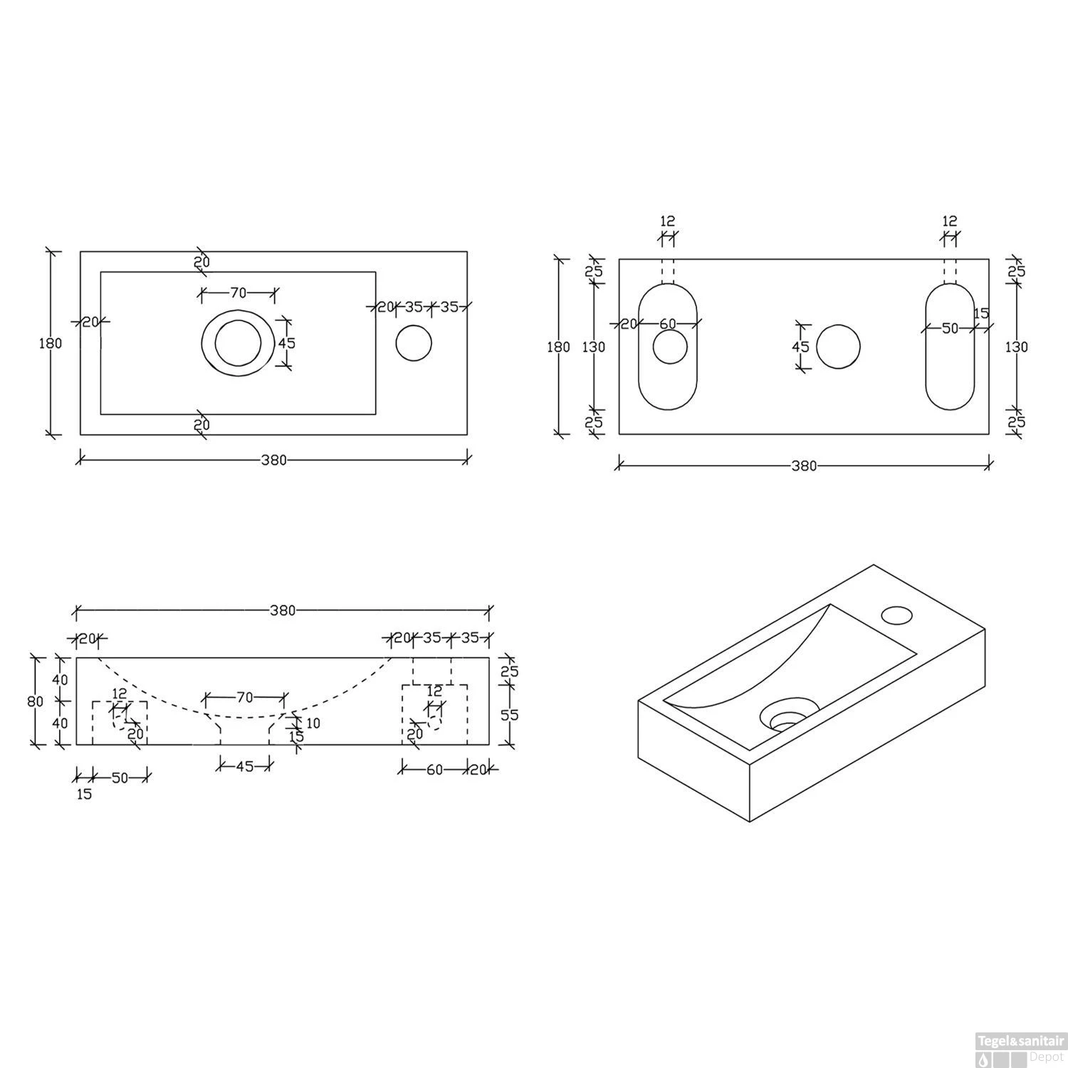 Fonteinset Differnz Ribble Natuursteen 38x18x8 Cm Zwart Met Gebogen Kraan Mat Chroom - Afbeelding 5