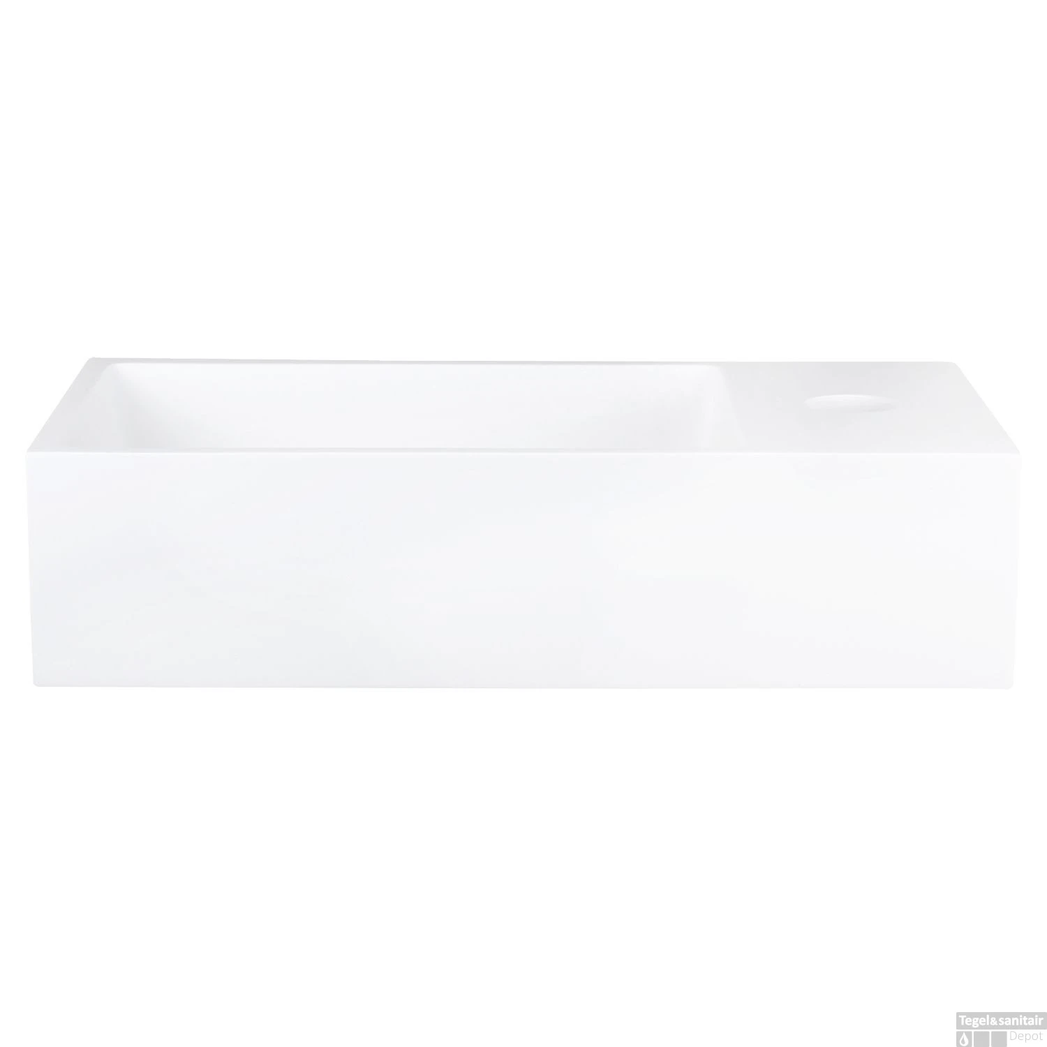 Fonteinset Differnz Solid Solid Surface 36x18.5x9 Cm Wit Met Gebogen Kraan Mat Chroom - Afbeelding 5