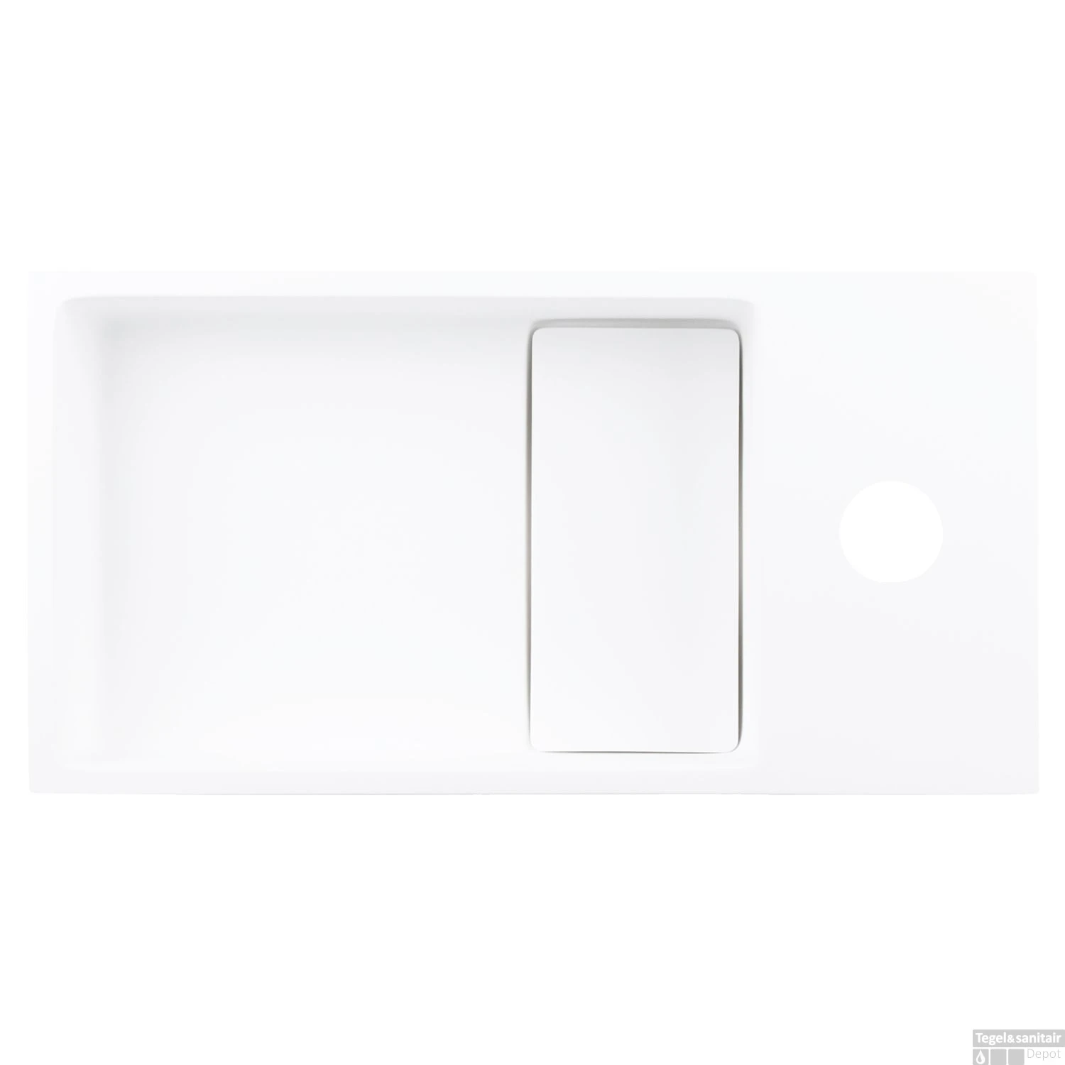 Fonteinset Differnz Solid Solid Surface 36x18.5x9 Cm Wit Met Gebogen Kraan Mat Chroom - Afbeelding 6